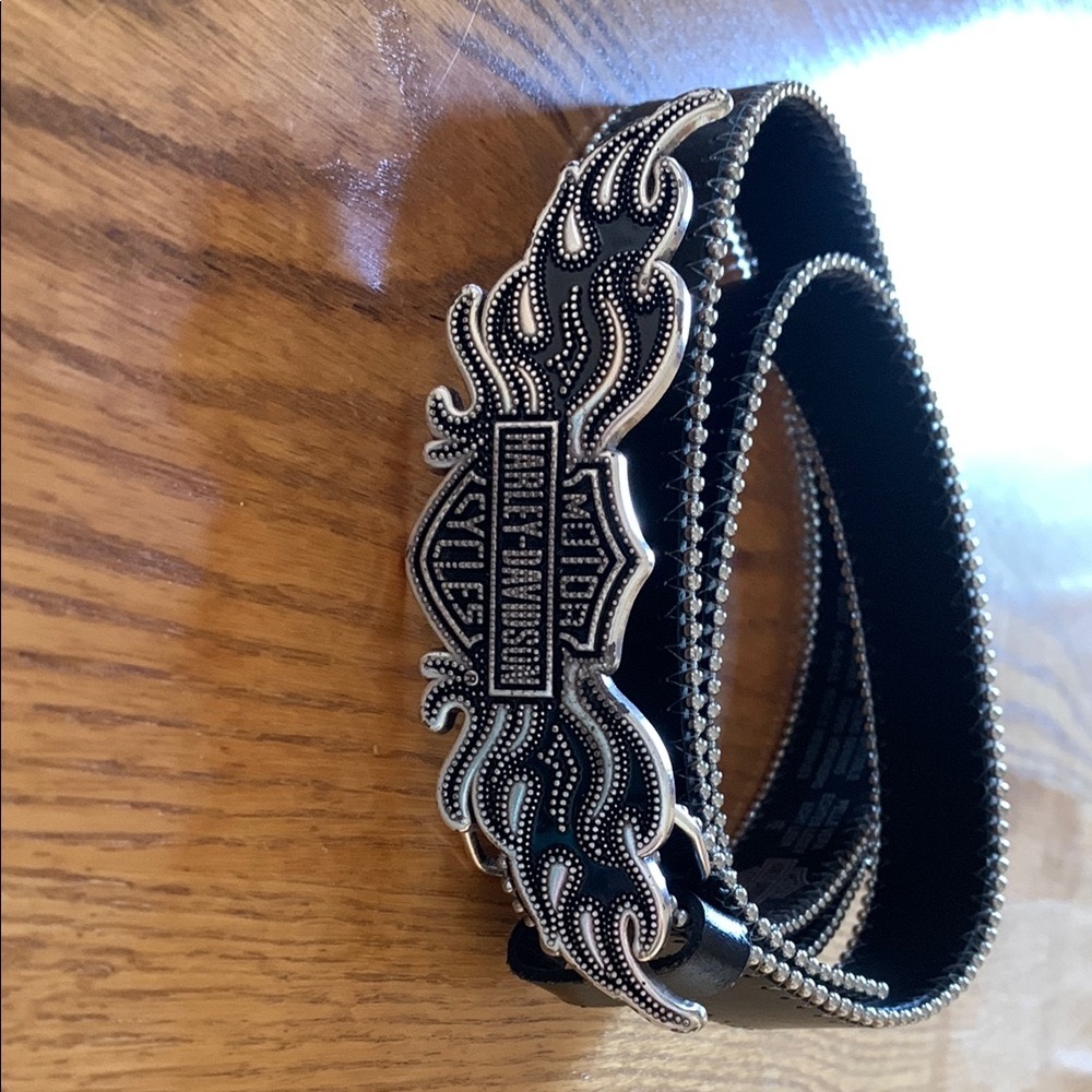 Harley-Davidson Black and Silver Belt